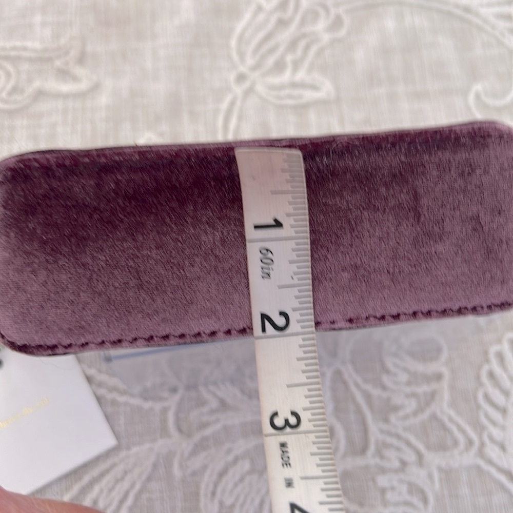 Kate Spade NWT Plum Velvet Mini Marcy Dawn Clutch Bag with Ruffle Detail - Picture 12 of 12